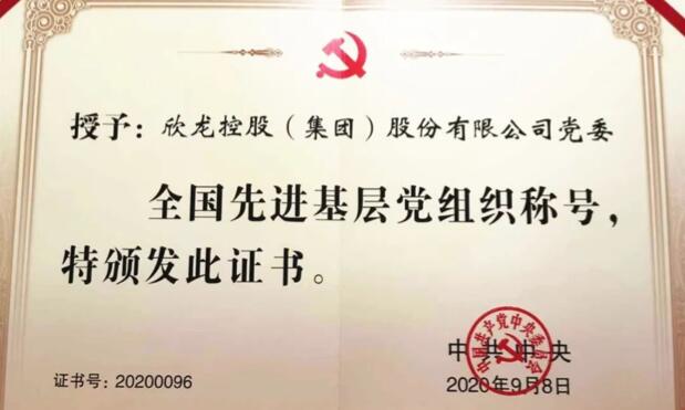 【動態新聞】表彰!欣龍控股榮獲兩項國家級重要榮譽